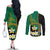Personalised PNG Enga Provins Couples Matching Off The Shoulder Long Sleeve Dress and Long Sleeve Button Shirt Papua New Guinea Plumeria Melanesian Pattern - Polynesian Pride