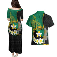 Personalised PNG Enga Provins Couples Matching Puletasi and Hawaiian Shirt Papua New Guinea Plumeria Melanesian Pattern - Polynesian Pride