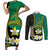 Personalised PNG Enga Provins Couples Matching Short Sleeve Bodycon Dress and Long Sleeve Button Shirt Papua New Guinea Plumeria Melanesian Pattern - Polynesian Pride