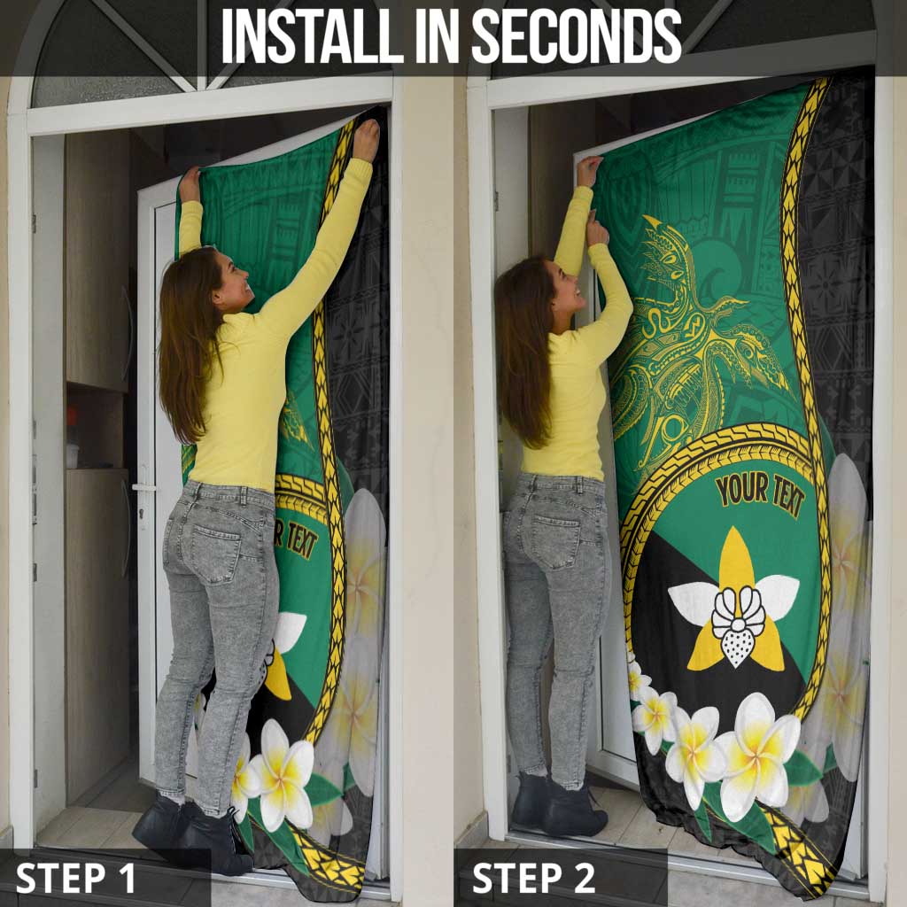 Personalised PNG Enga Provins Door Cover Papua New Guinea Plumeria Melanesian Pattern - Polynesian Pride