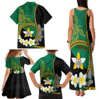 Personalised PNG Enga Provins Family Matching Tank Maxi Dress and Hawaiian Shirt Papua New Guinea Plumeria Melanesian Pattern - Polynesian Pride