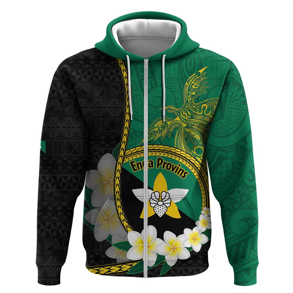 Personalised PNG Enga Provins Hoodie Papua New Guinea Plumeria Melanesian Pattern - Polynesian Pride