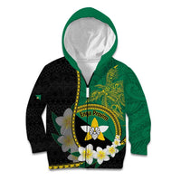 Personalised PNG Enga Provins Kid Hoodie Papua New Guinea Plumeria Melanesian Pattern - Polynesian Pride