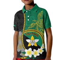 Personalised PNG Enga Provins Kid Polo Shirt Papua New Guinea Plumeria Melanesian Pattern - Polynesian Pride