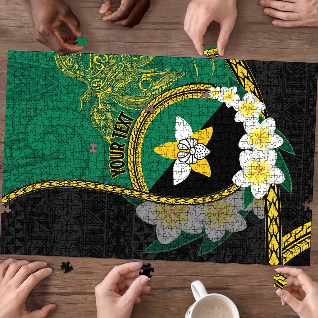 Personalised PNG Enga Provins Puzzle Papua New Guinea Plumeria Melanesian Pattern - Polynesian Pride
