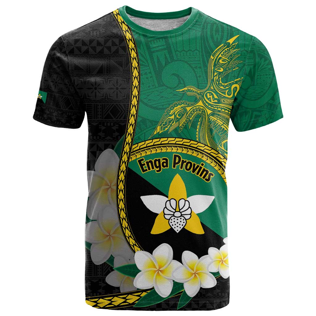 Personalised PNG Enga Provins T Shirt Papua New Guinea Plumeria Melanesian Pattern - Polynesian Pride