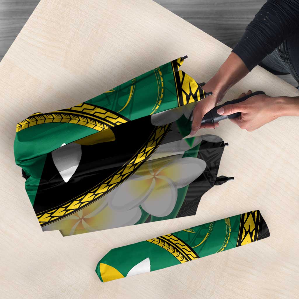 Personalised PNG Enga Provins Umbrella Papua New Guinea Plumeria Melanesian Pattern - Polynesian Pride