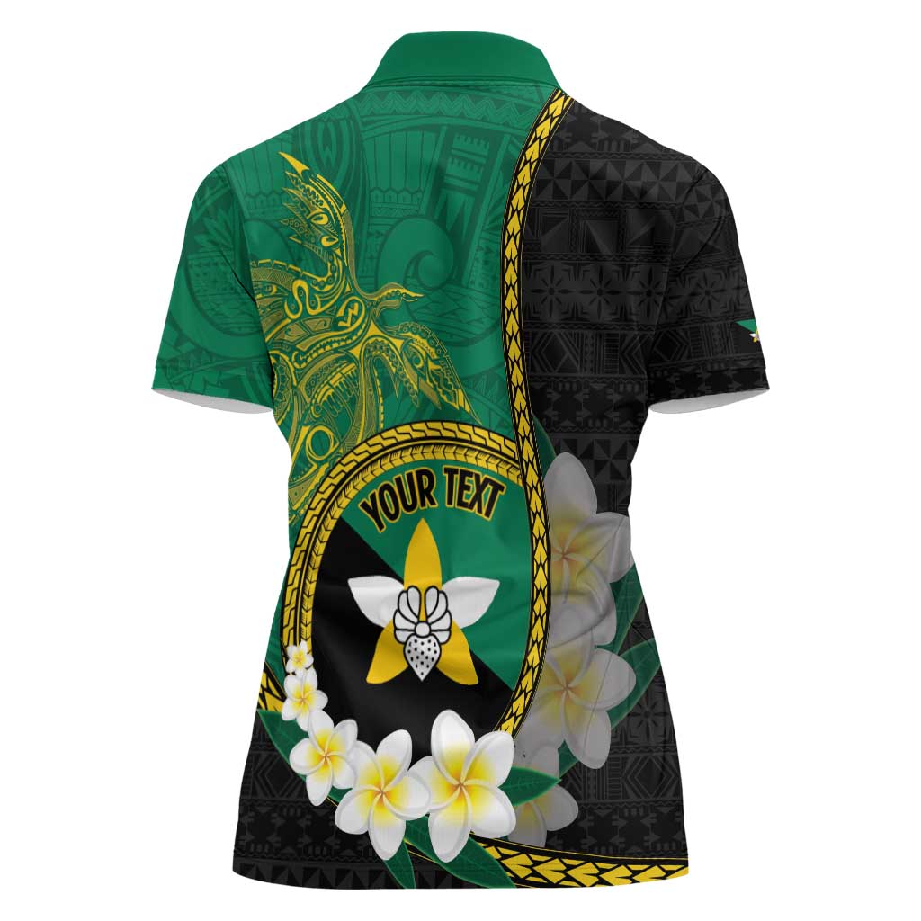 Personalised PNG Enga Provins Women Polo Shirt Papua New Guinea Plumeria Melanesian Pattern - Polynesian Pride