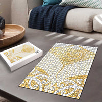 Gold White New Zealand Manta Ray Puzzle Aotearoa Maori Haehae LT14 - Polynesian Pride
