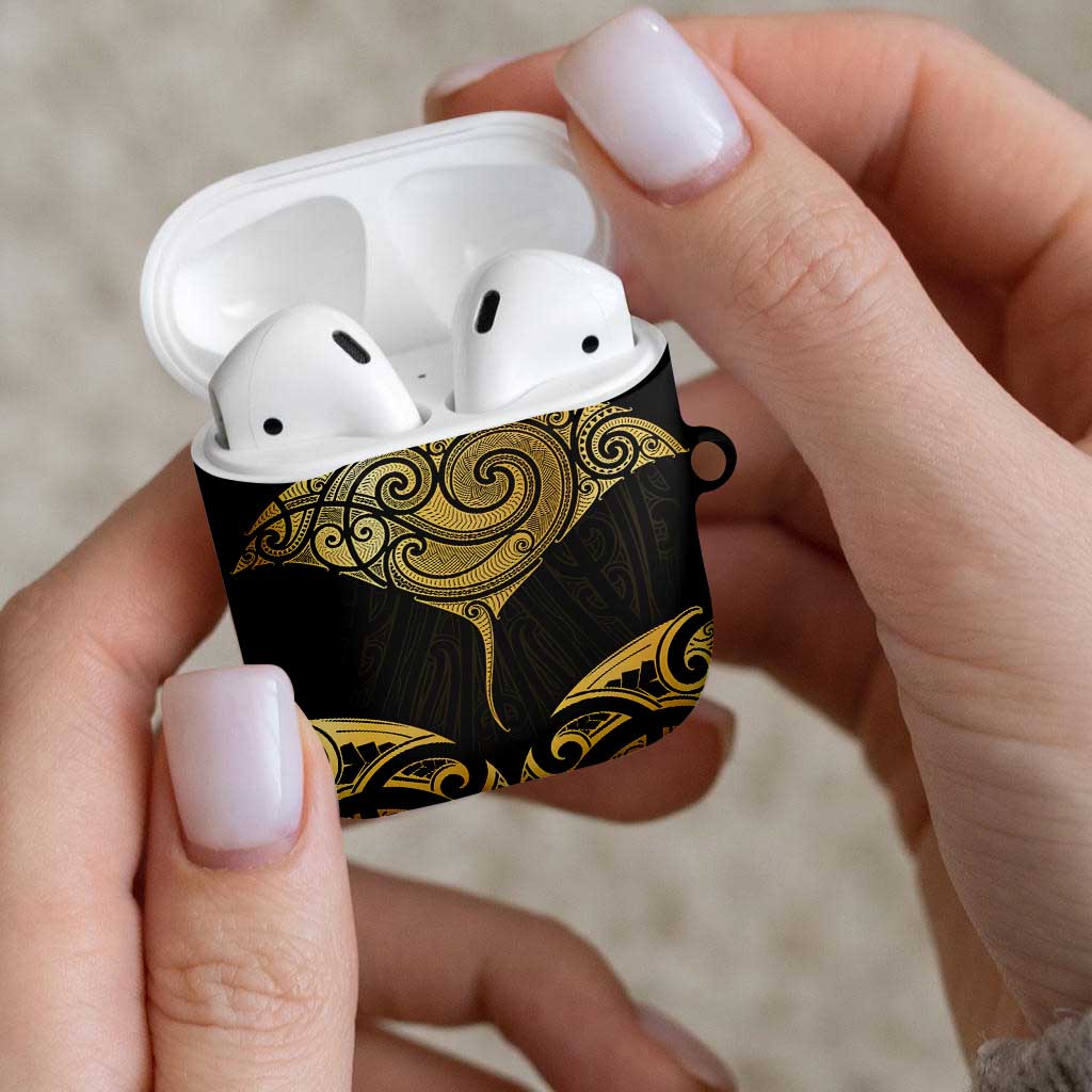 Gold Black New Zealand Manta Ray AirPods Case Aotearoa Maori Haehae - Polynesian Pride
