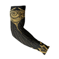 Gold Black New Zealand Manta Ray Arm Sleeves Aotearoa Maori Haehae - Polynesian Pride