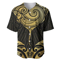 Gold Black New Zealand Manta Ray Baseball Jersey Aotearoa Maori Haehae - Polynesian Pride
