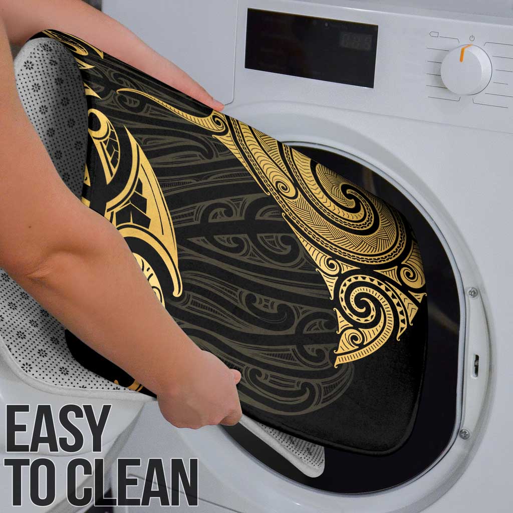 Gold Black New Zealand Manta Ray Bathroom Set Aotearoa Maori Haehae - Polynesian Pride