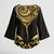 Gold Black New Zealand Manta Ray Kimono Sleeve Blouse Aotearoa Maori Haehae - Polynesian Pride