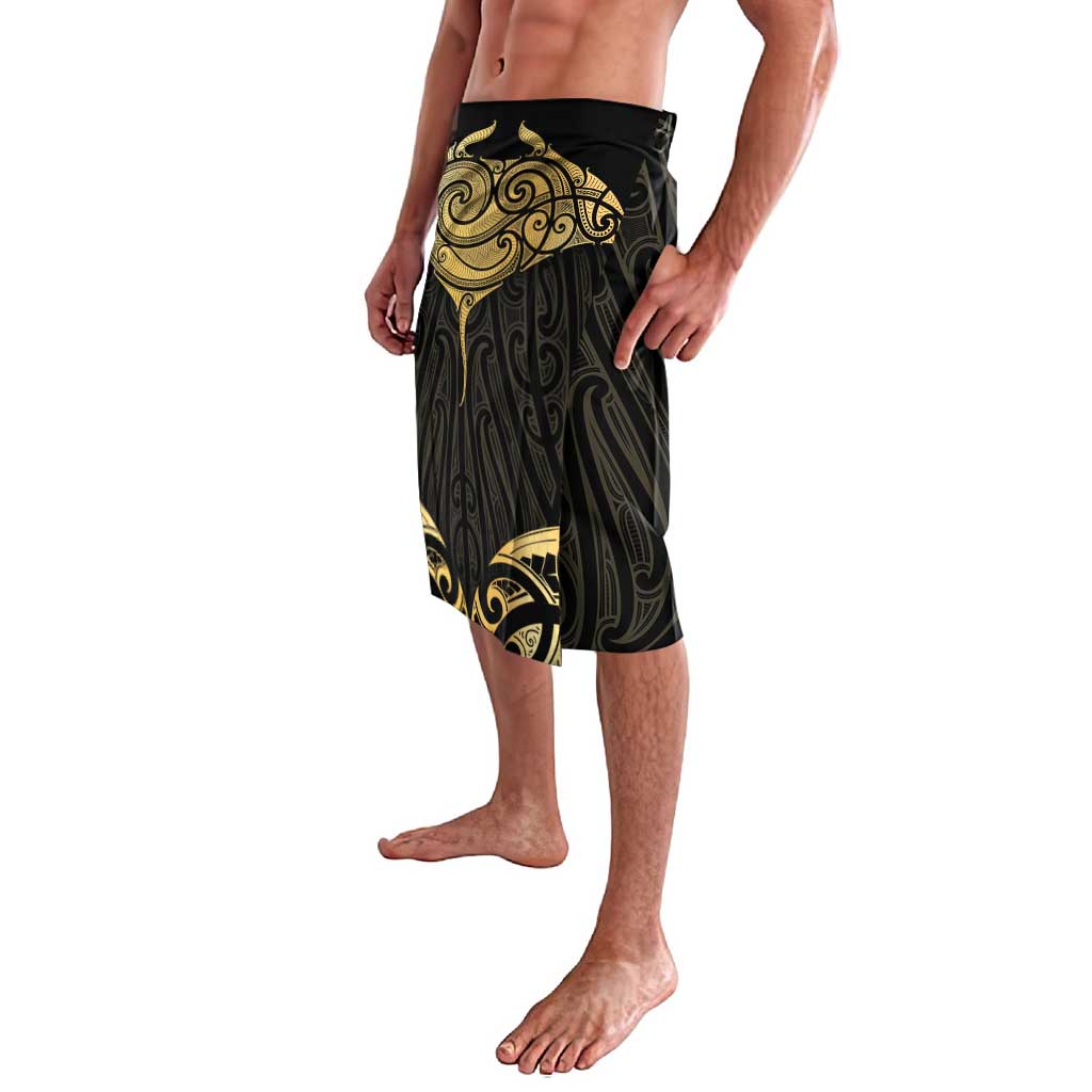 Gold Black New Zealand Manta Ray Lavalava Aotearoa Maori Haehae - Polynesian Pride