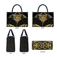 Gold Black New Zealand Manta Ray Leather Bag Aotearoa Maori Haehae - Polynesian Pride
