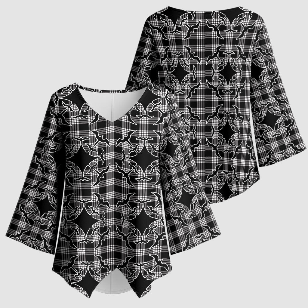 Eleele Hawaii Iwa Bird Palaka Motifs Kimono Sleeve Blouse LT14 - Polynesian Pride
