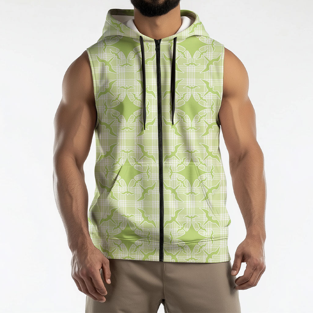 Omaomao Hawaii Iwa Bird Palaka Motifs Sleeveless Zip Hoodie LT14 - Polynesian Pride
