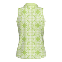 Omaomao Hawaii Iwa Bird Palaka Motifs Women Sleeveless Polo Shirt LT14 - Polynesian Pride