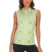 Omaomao Hawaii Iwa Bird Palaka Motifs Women Sleeveless Polo Shirt LT14 - Polynesian Pride