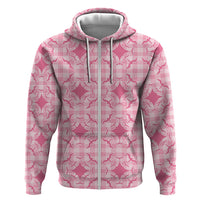 Alaka Hawaii Iwa Bird Palaka Motifs Hoodie LT14 Zip Hoodie Pink - Polynesian Pride