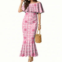 Alaka Hawaii Iwa Bird Palaka Motifs Mermaid Dress LT14 Women Pink - Polynesian Pride