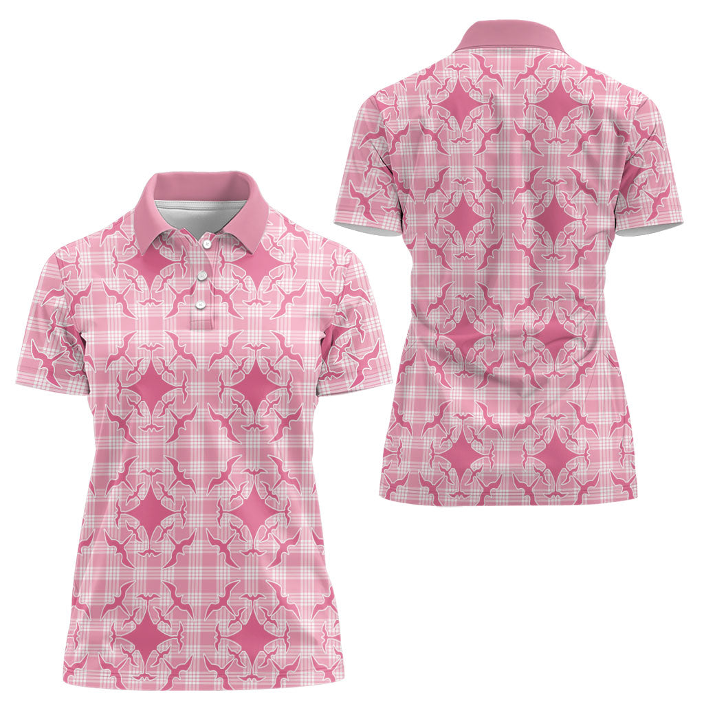 Alaka Hawaii Iwa Bird Palaka Motifs Women Polo Shirt LT14 - Polynesian Pride