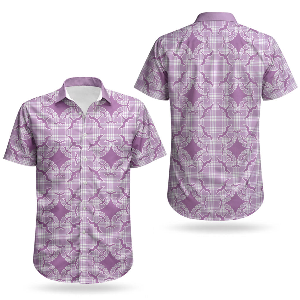 Poni Hawaii Iwa Bird Palaka Motifs Couples Matching Off Shoulder Maxi Dress and Hawaiian Shirt LT14 - Polynesian Pride