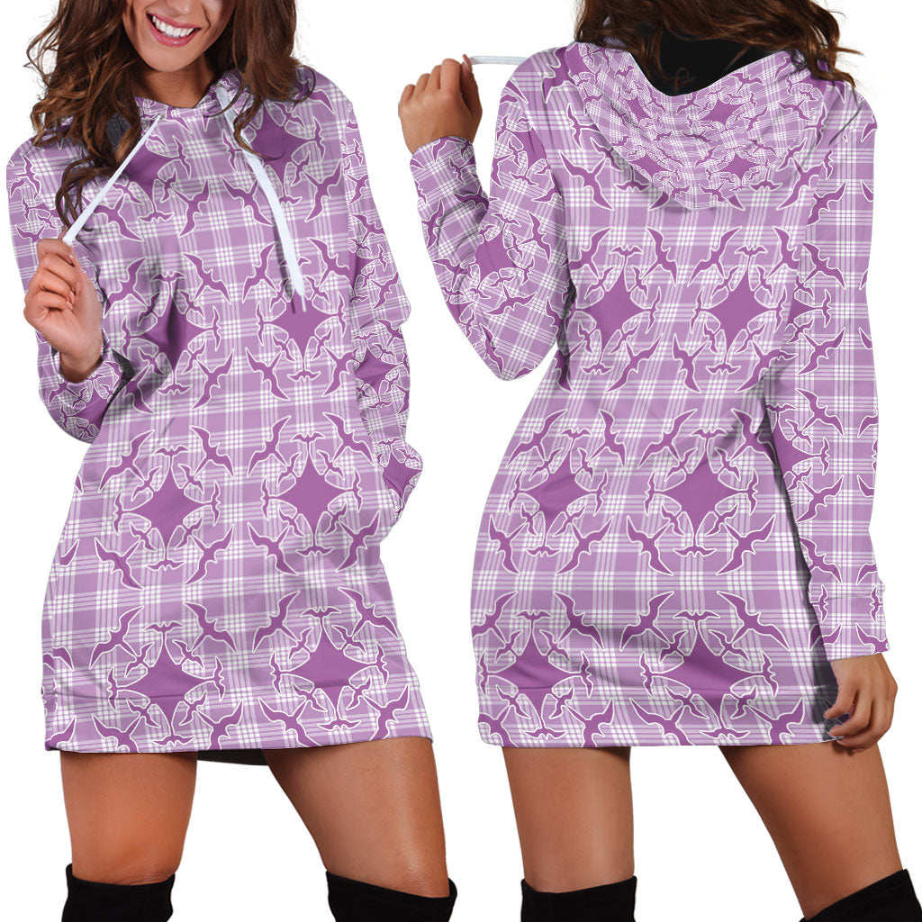 Poni Hawaii Iwa Bird Palaka Motifs Hoodie Dress LT14 - Polynesian Pride
