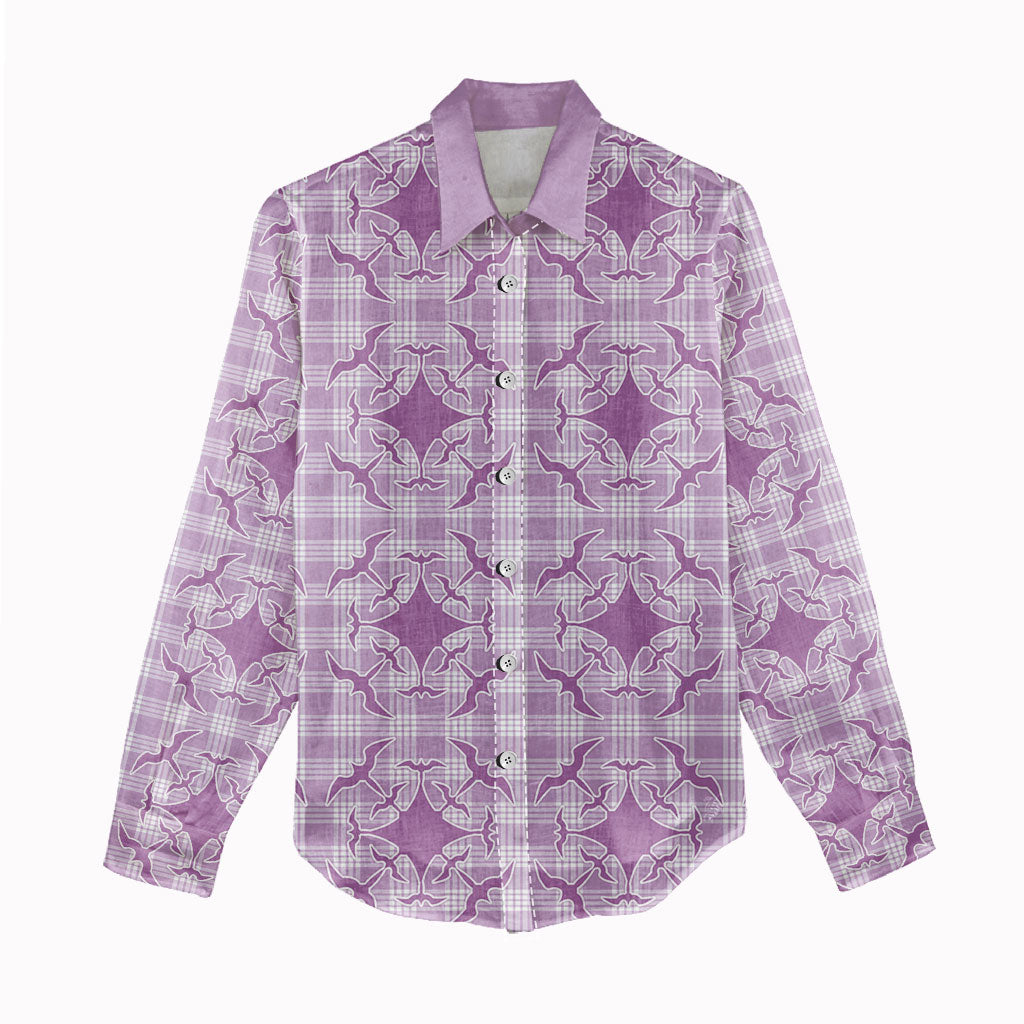 Poni Hawaii Iwa Bird Palaka Motifs Women Casual Shirt LT14 - Polynesian Pride
