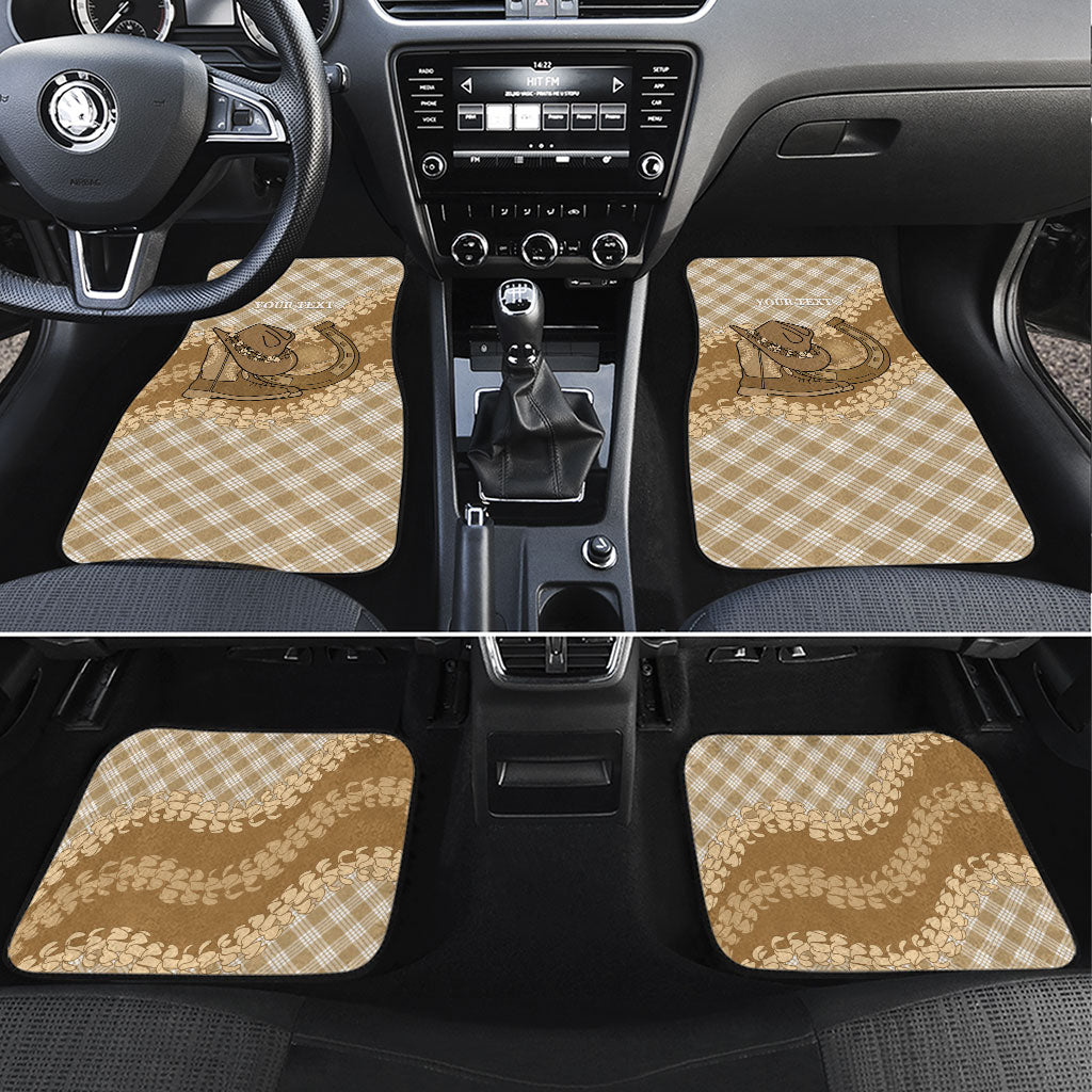 Makue Hawaii Cowboy Palaka Motifs Personalised Car Mats Paniolo Festival Puakenikeni Lei