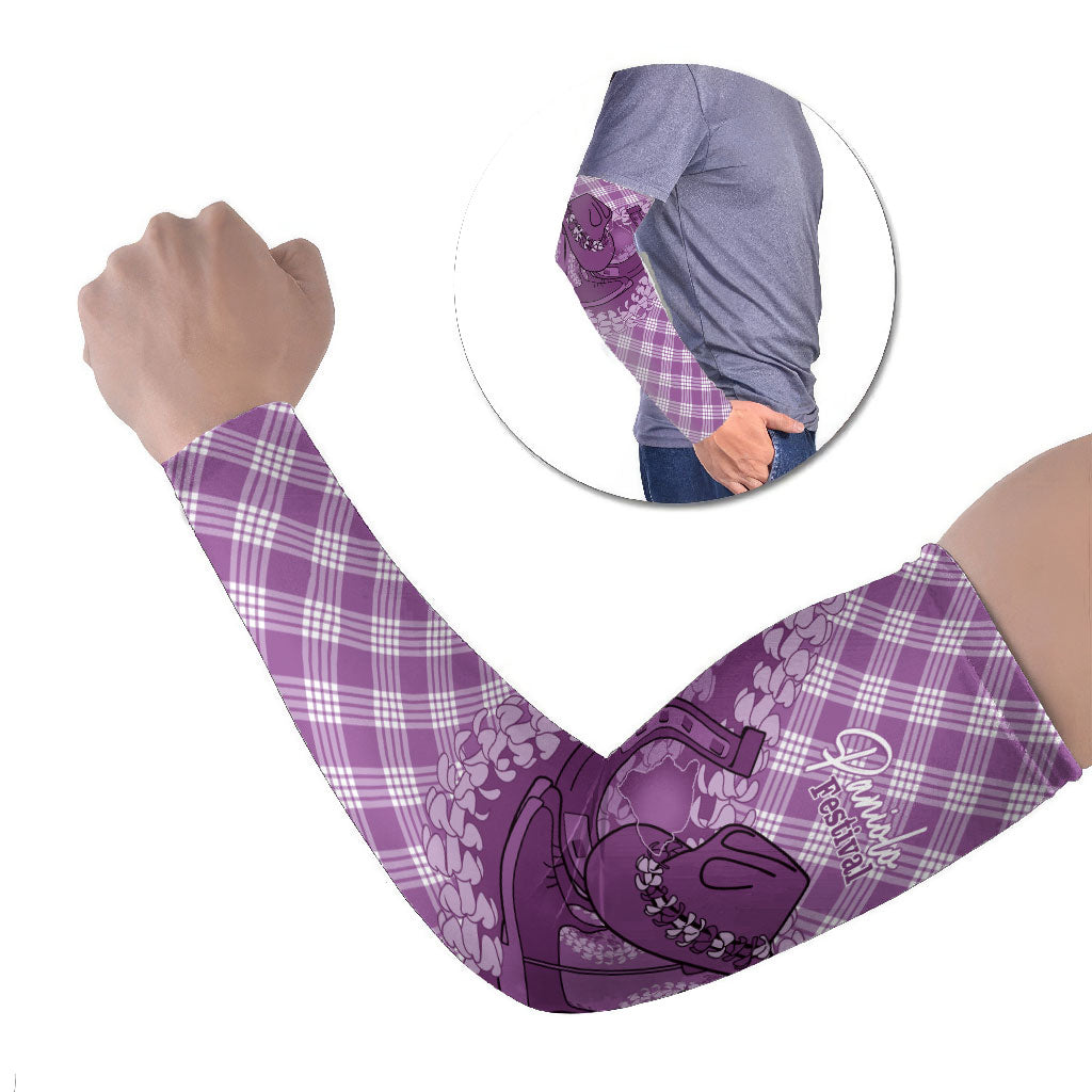 Poni Hawaii Cowboy Palaka Motifs Personalised Arm Sleeves Paniolo Festival Puakenikeni Lei