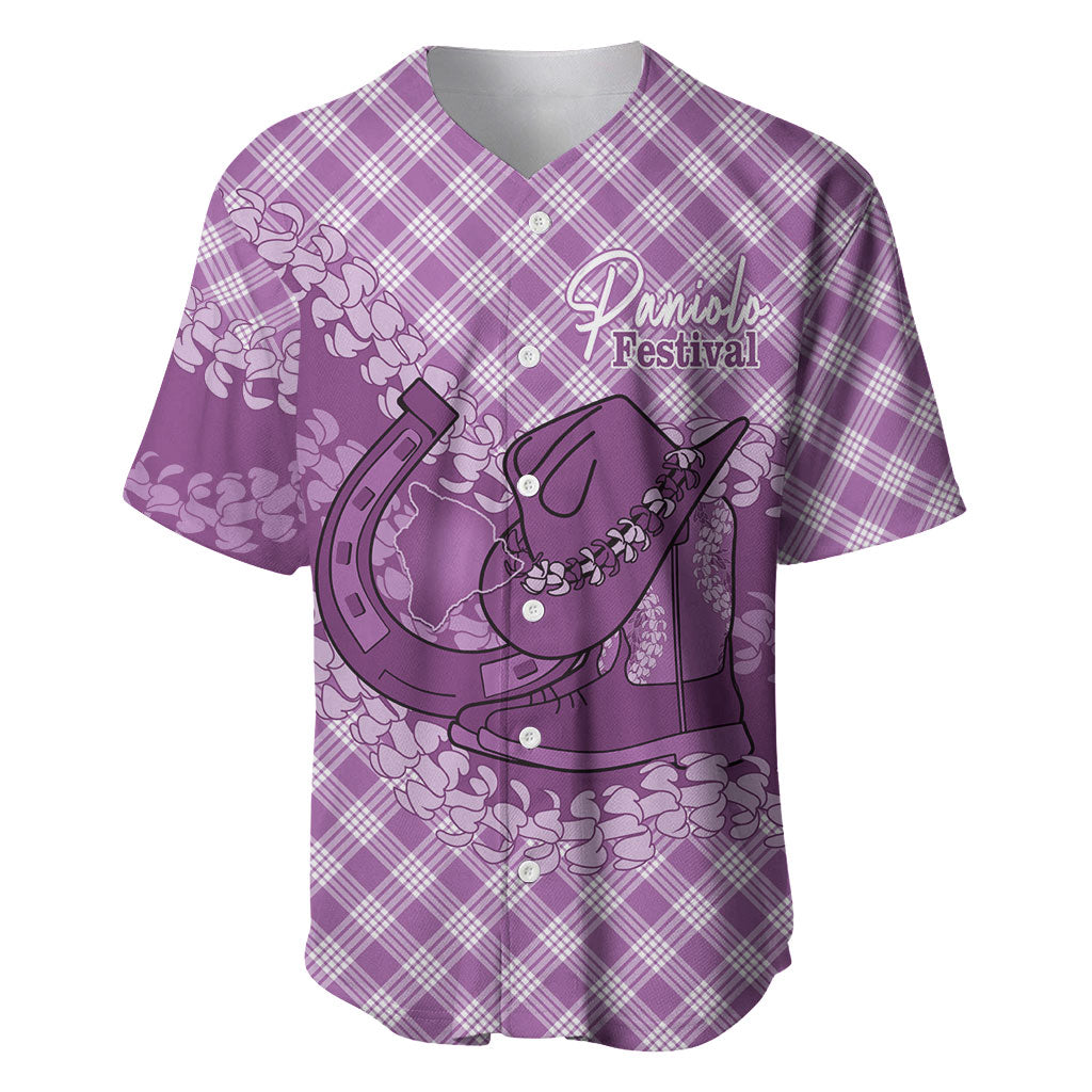 Poni Hawaii Cowboy Palaka Motifs Personalised Baseball Jersey Paniolo Festival Puakenikeni Lei