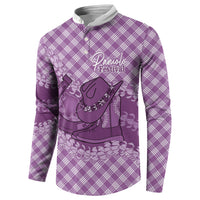 Poni Hawaii Cowboy Palaka Motifs Personalised Button Sweatshirt Paniolo Festival Puakenikeni Lei LT14 - Polynesian Pride