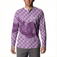 Poni Hawaii Cowboy Palaka Motifs Personalised Button Sweatshirt Paniolo Festival Puakenikeni Lei LT14 - Polynesian Pride