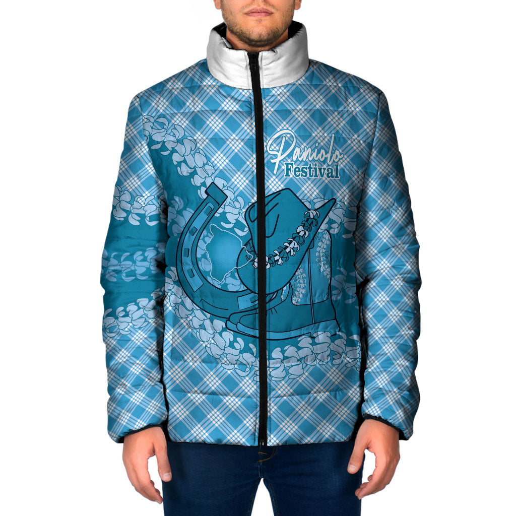 Polu Hawaii Cowboy Palaka Motifs Personalised Padded Jacket Paniolo Festival Puakenikeni Lei