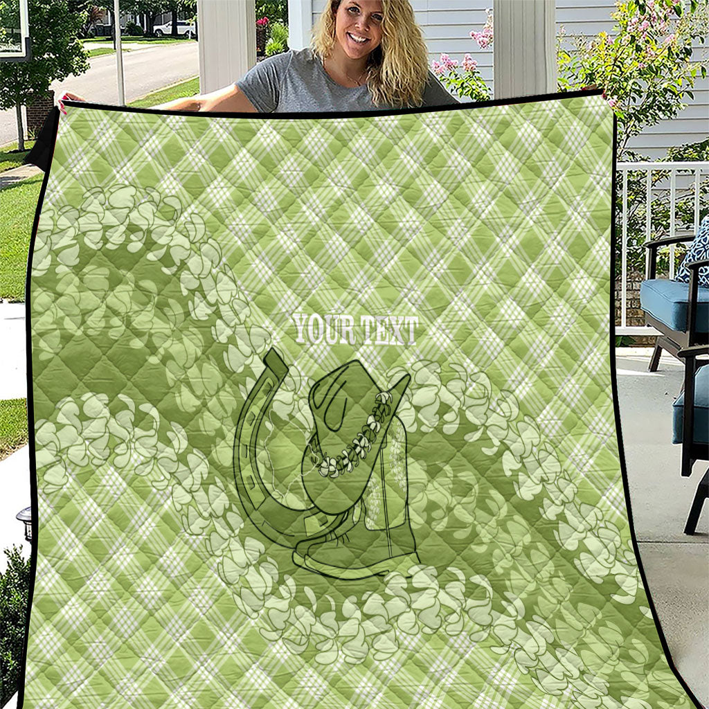 Omaomao Hawaii Cowboy Palaka Motifs Personalised Quilt Paniolo Festival Puakenikeni Lei