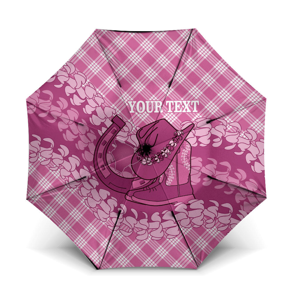 Alaka Hawaii Cowboy Palaka Motifs Personalised Umbrella Paniolo Festival Puakenikeni Lei
