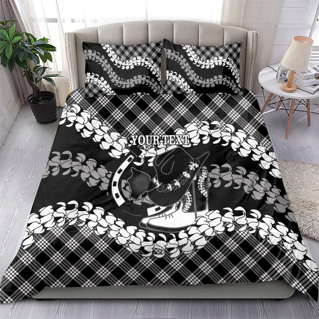 Eleele Hawaii Cowboy Palaka Motifs Personalised Bedding Set Paniolo Festival Puakenikeni Lei LT14 - Polynesian Pride