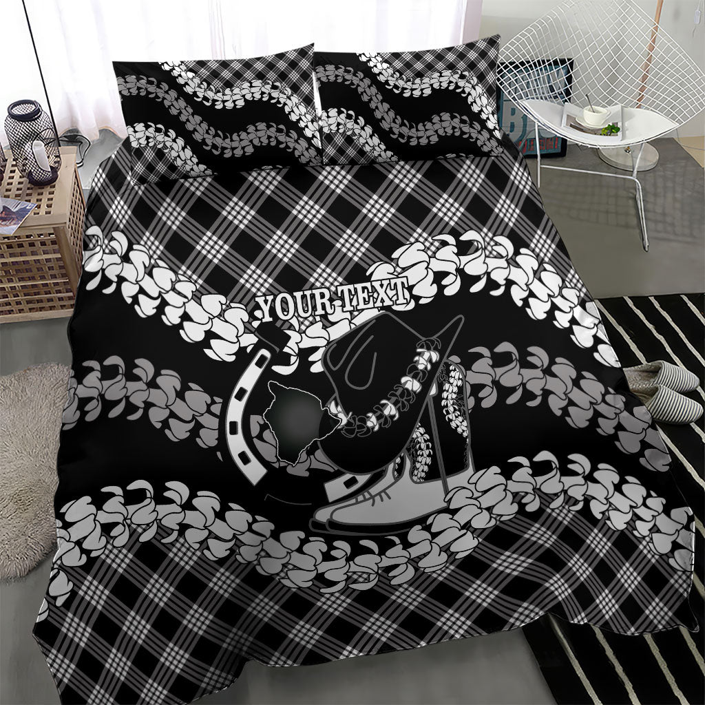 Eleele Hawaii Cowboy Palaka Motifs Personalised Bedding Set Paniolo Festival Puakenikeni Lei LT14 - Polynesian Pride