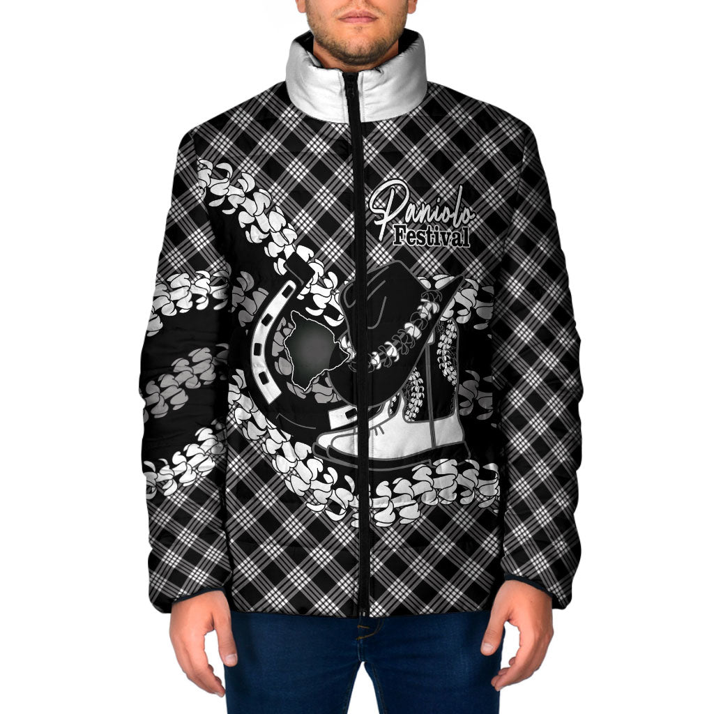 Eleele Hawaii Cowboy Palaka Motifs Personalised Padded Jacket Paniolo Festival Puakenikeni Lei