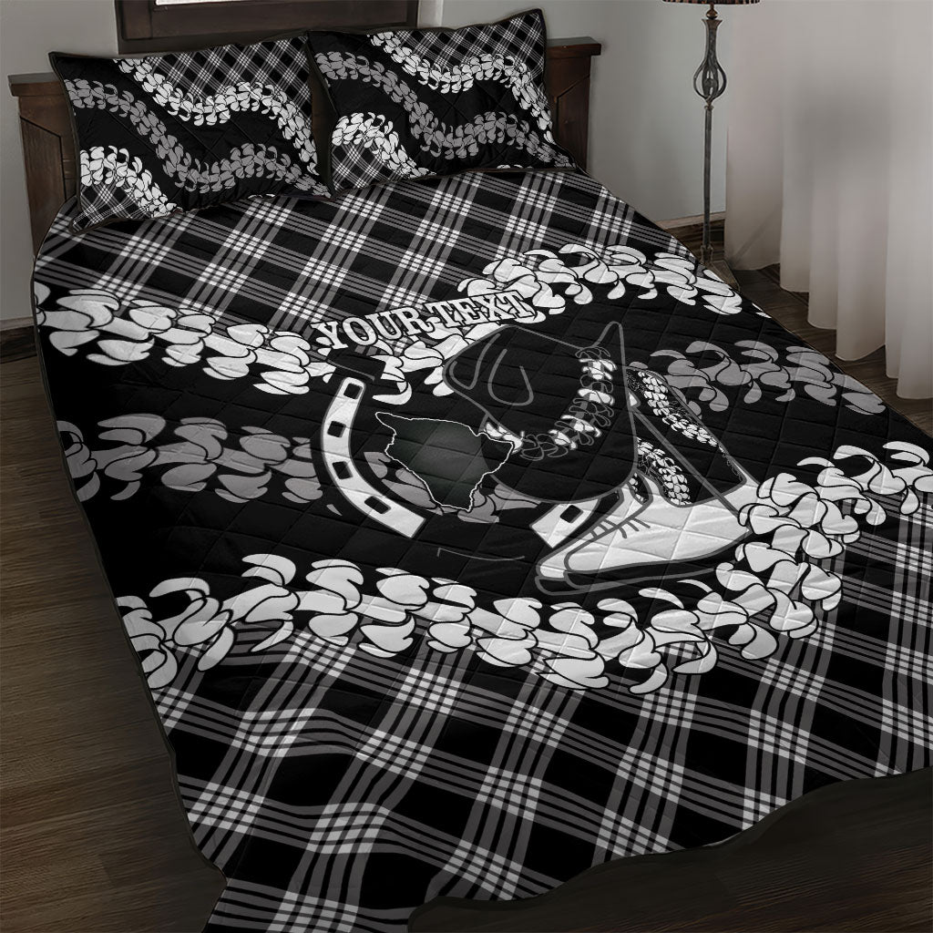 Eleele Hawaii Cowboy Palaka Motifs Personalised Quilt Bed Set Paniolo Festival Puakenikeni Lei