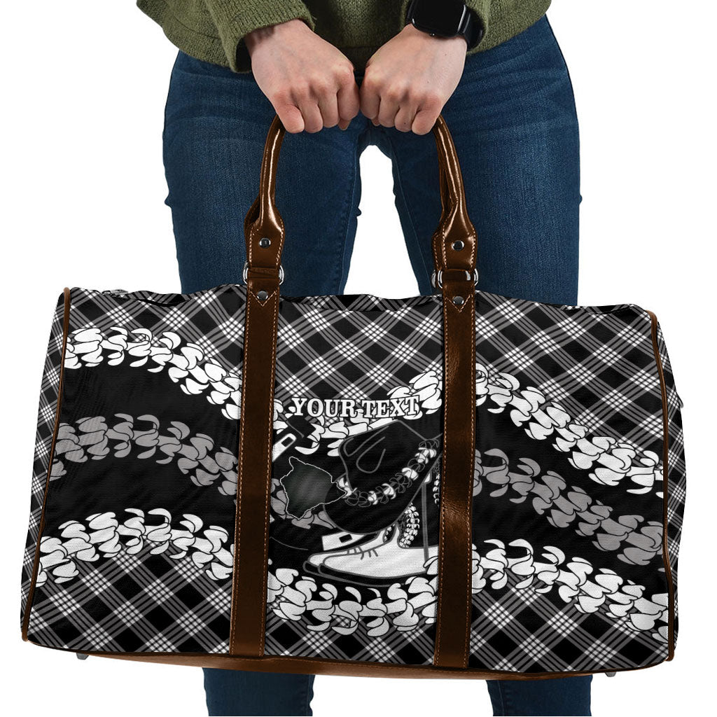 Eleele Hawaii Cowboy Palaka Motifs Personalised Travel Bag Paniolo Festival Puakenikeni Lei