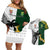 Custom South Africa And Fiji Rugby Couples Matching Off Shoulder Short Dress and Hawaiian Shirt 2023 World Cup Fijian Tapa With Kente Pattern LT14 Green - Polynesian Pride