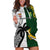 Custom South Africa And Fiji Rugby Hoodie Dress 2023 World Cup Fijian Tapa With Kente Pattern LT14 Green - Polynesian Pride