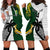 Custom South Africa And Fiji Rugby Hoodie Dress 2023 World Cup Fijian Tapa With Kente Pattern LT14 - Polynesian Pride