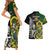 South Africa And Aotearoa Rugby Couples Matching Short Sleeve Bodycon Dress and Hawaiian Shirt 2023 Springboks Kente Combine All Black Maori Fern LT14 - Polynesian Pride