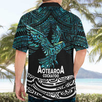New Zealand Sulphur-crested Cockatoo Hawaiian Shirt Aotearoa Maori Mix Paua Shell LT14 - Polynesian Pride