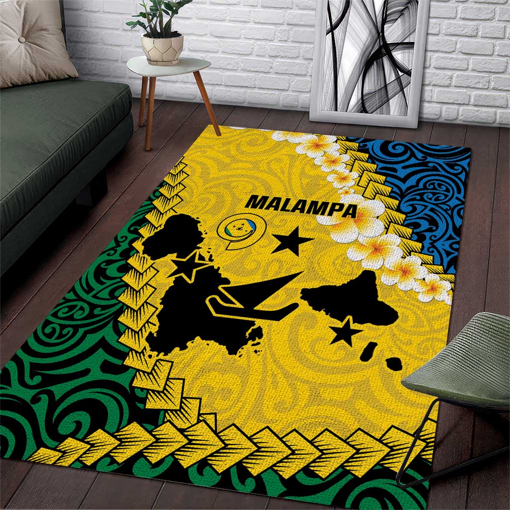 Malampa Province Area Rug Vanuatu Map - Plumeria Flag Color