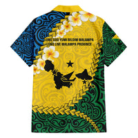 Malampa Province Family Matching Summer Maxi Dress and Hawaiian Shirt Vanuatu Map - Plumeria Flag Color LT14 - Polynesian Pride